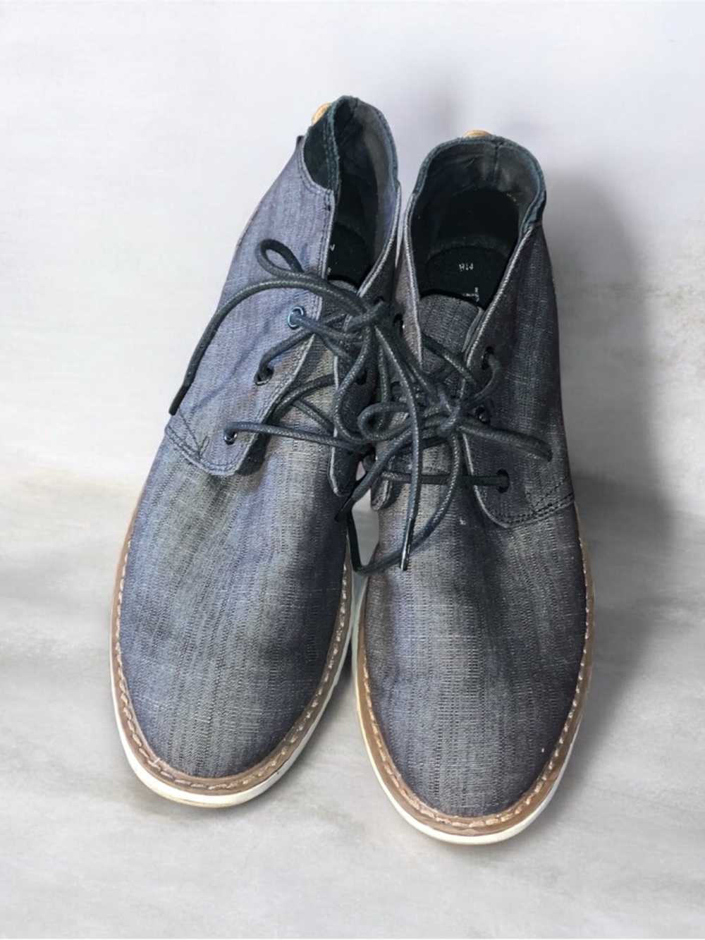 TOMS Men's Black/Gray Casual Gray Chukka Shoes - Denim Look Sz 8 (40.5)